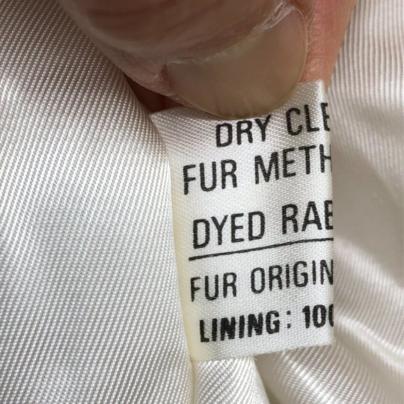 Niki Ivory Off White Vintage Genuine Rabbit Fur Coat kids size 4 - Picture 12 of 16